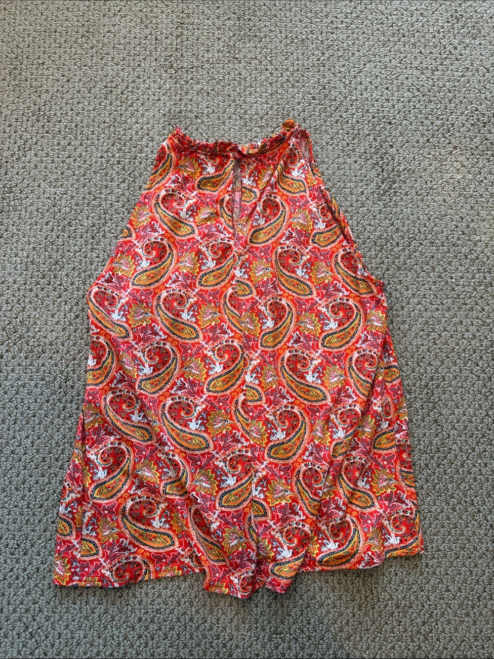 MELLODAY Orange Paisley Halter-Style Camisole Top